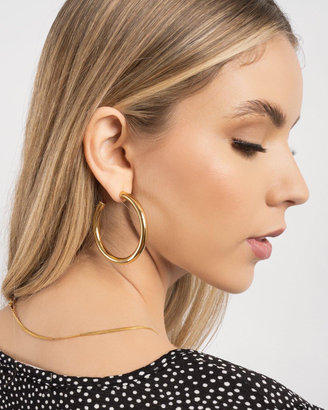 PLAIN GOLD HOOPS - CUORE