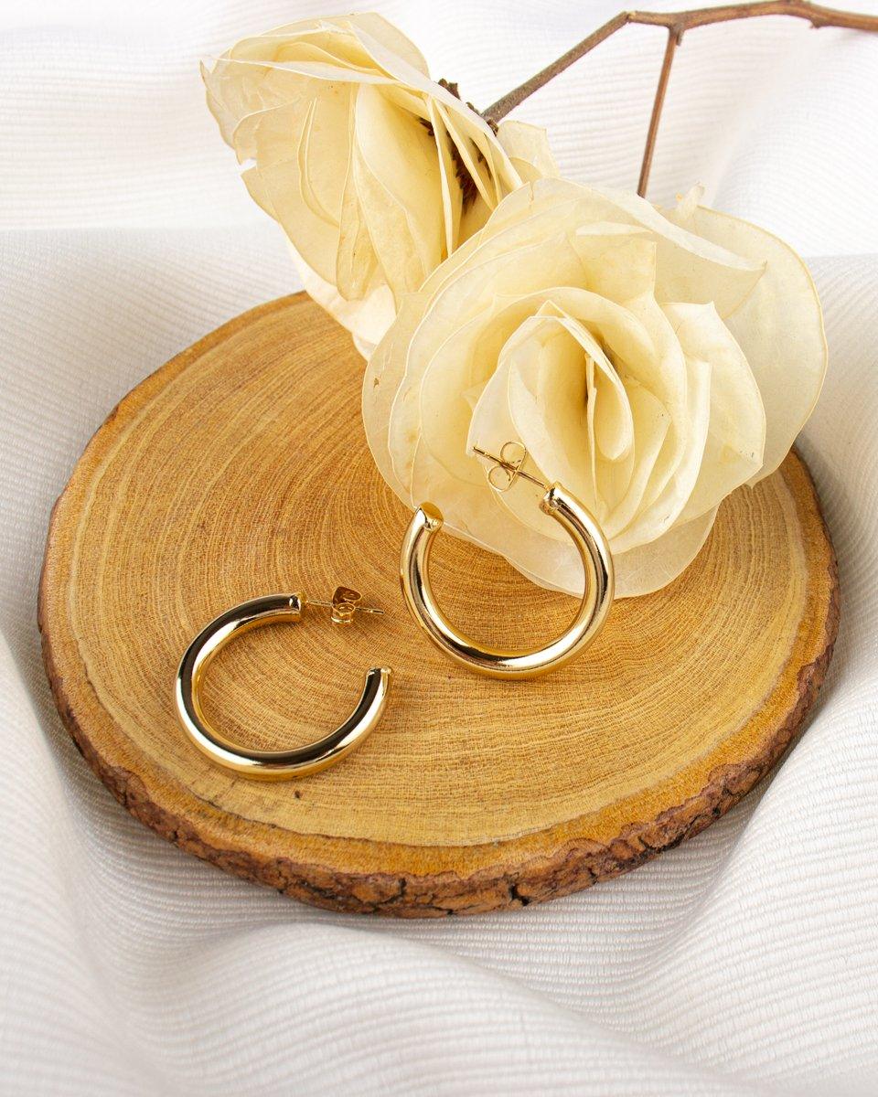 PLAIN GOLD HOOPS - CUORE