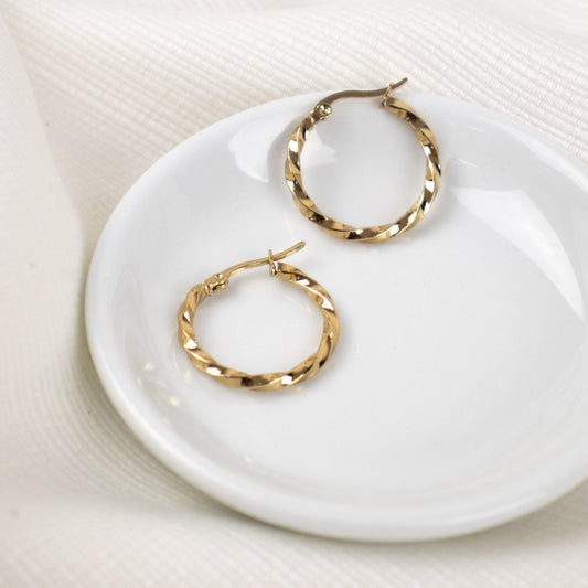 CHUNKY GOLD HOOPS X - CUORE