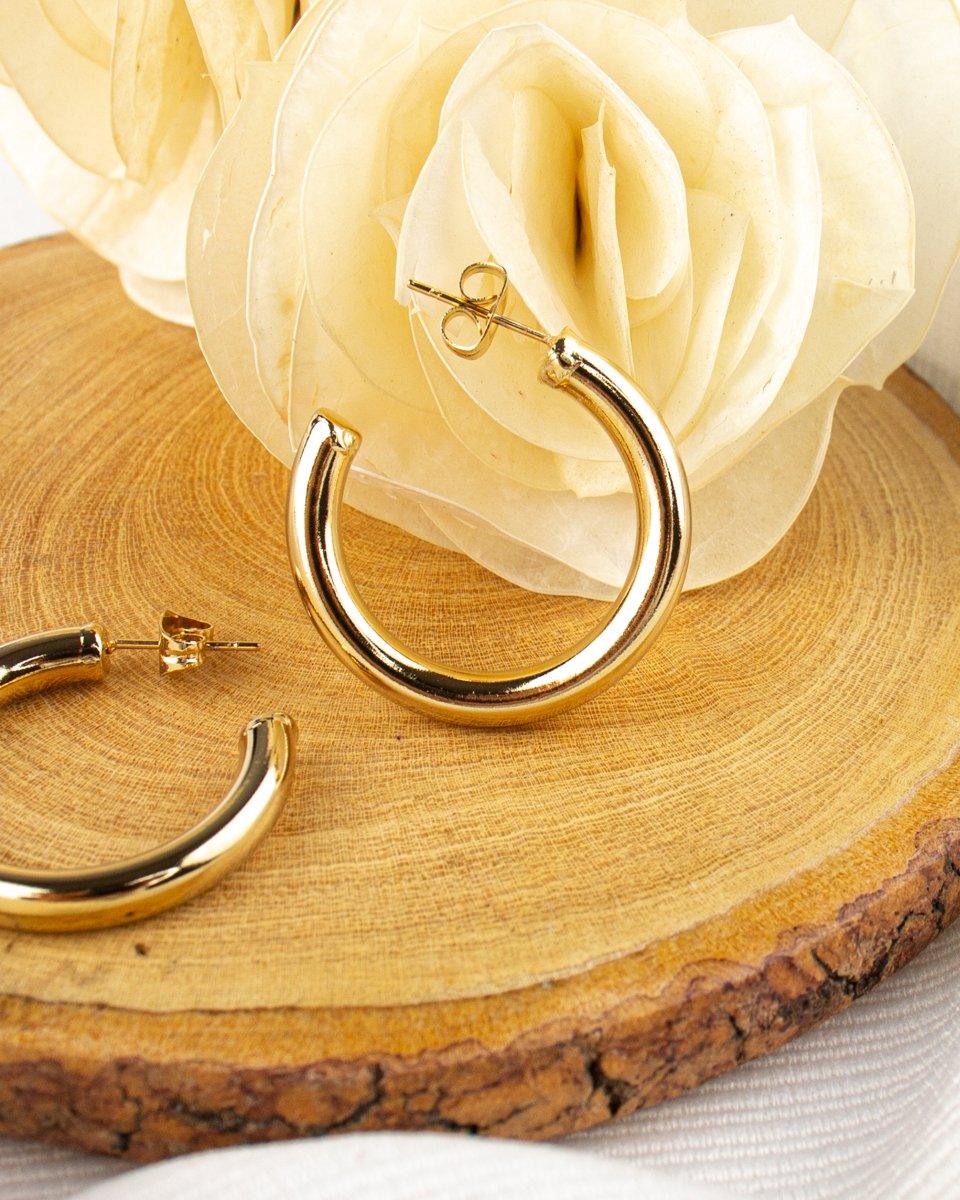 PLAIN GOLD HOOPS - CUORE